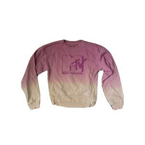 MTV Music Television Ombre Sweatshirt XS Y2K 90s Rock Band Casual
